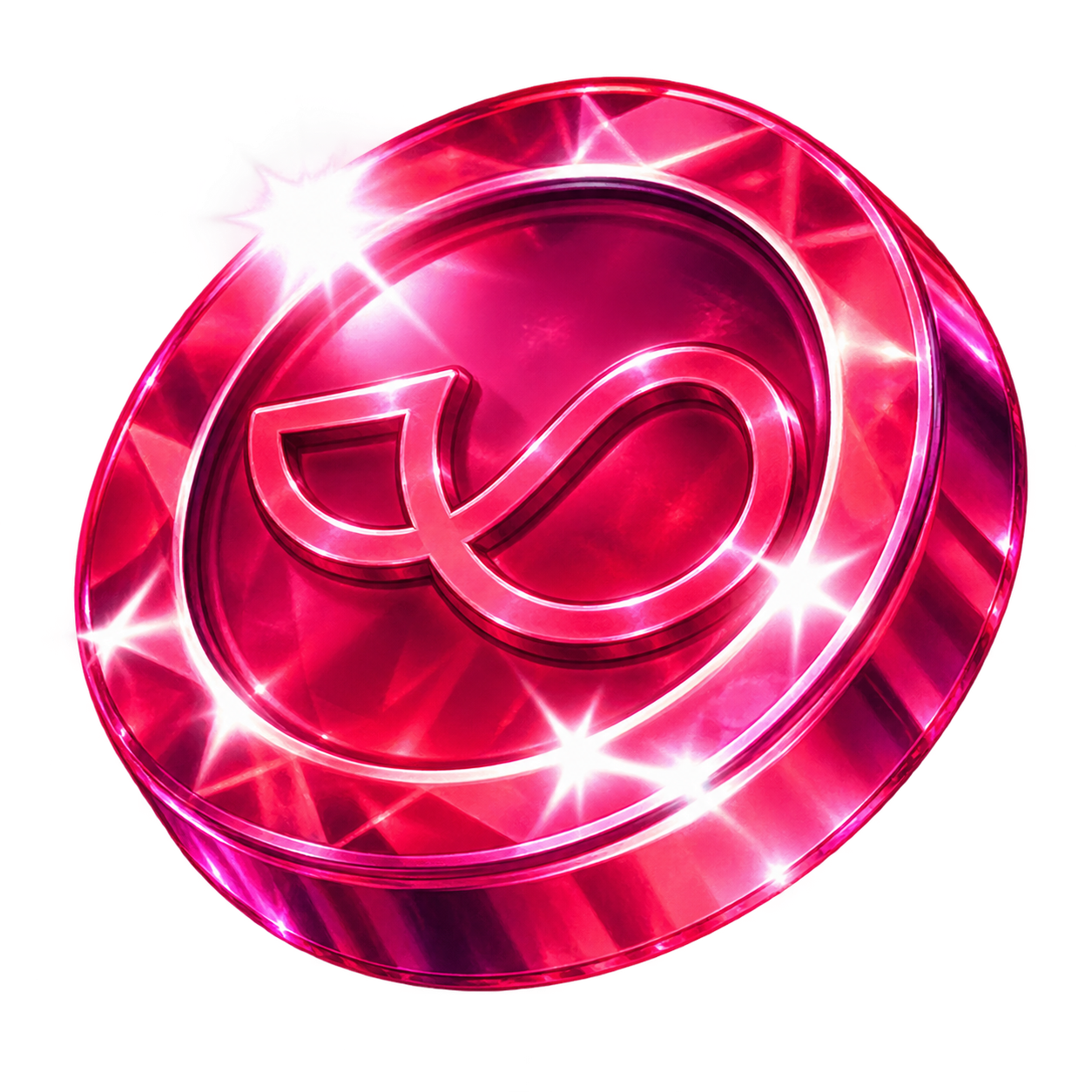 Ruby VIP coin with embossed Whalesoft logo